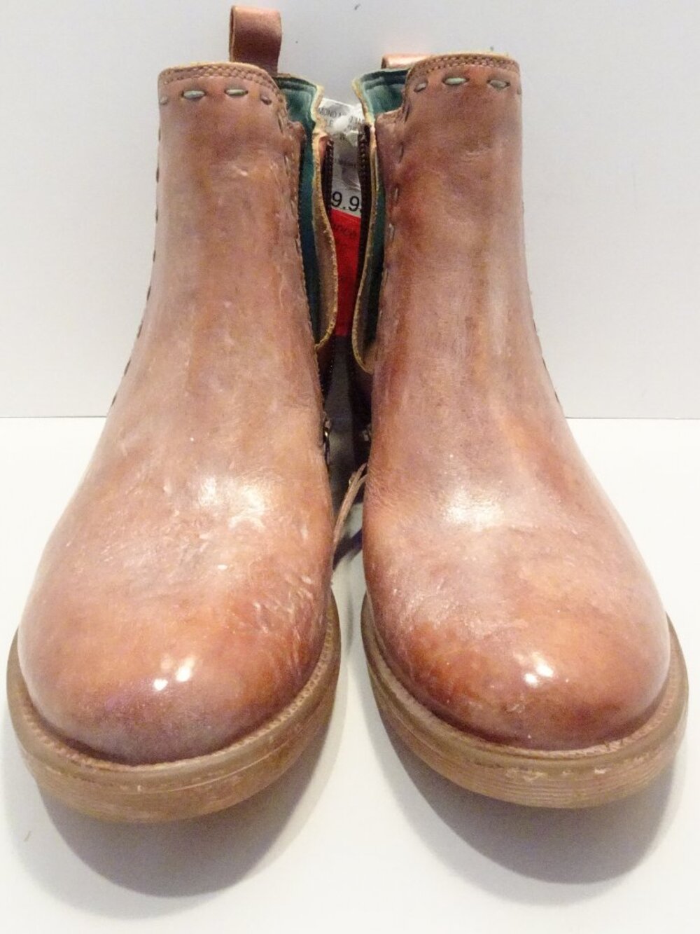 Roan by BedStu Hostile Leather Ankle Boots Rust Brown Womens Sz 6 NEW Side Zip